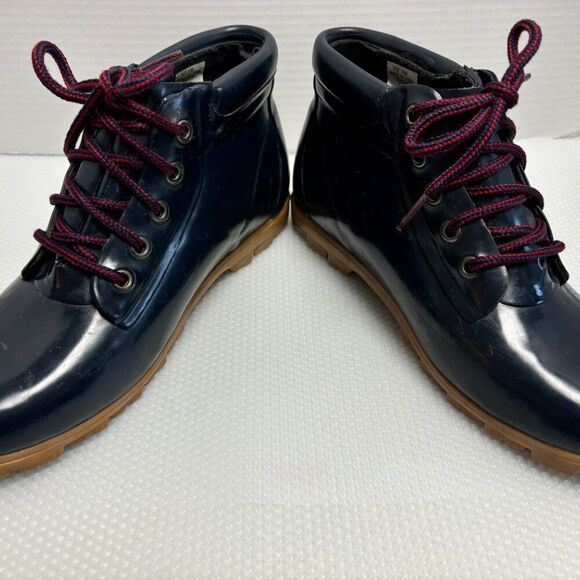 Lands End Vintage Blue Boots Women's Size 9 Rainboots Rubber Waterproof - 1569 - Picture 2 of 6